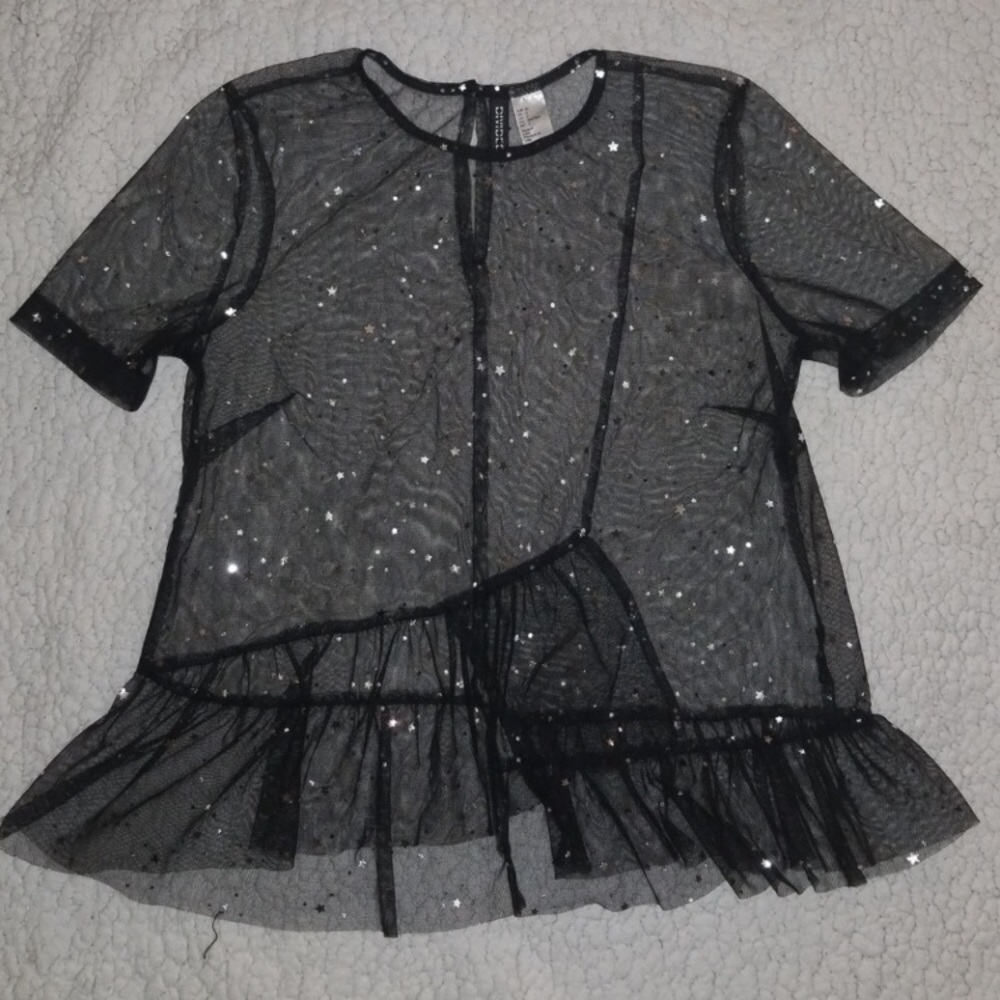 Sheer sparky peplum